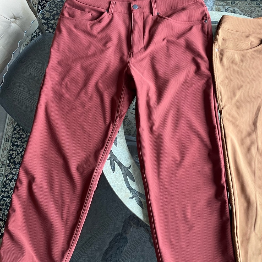 lululemon athletica Men's Corduroy Pants in Red and Tan